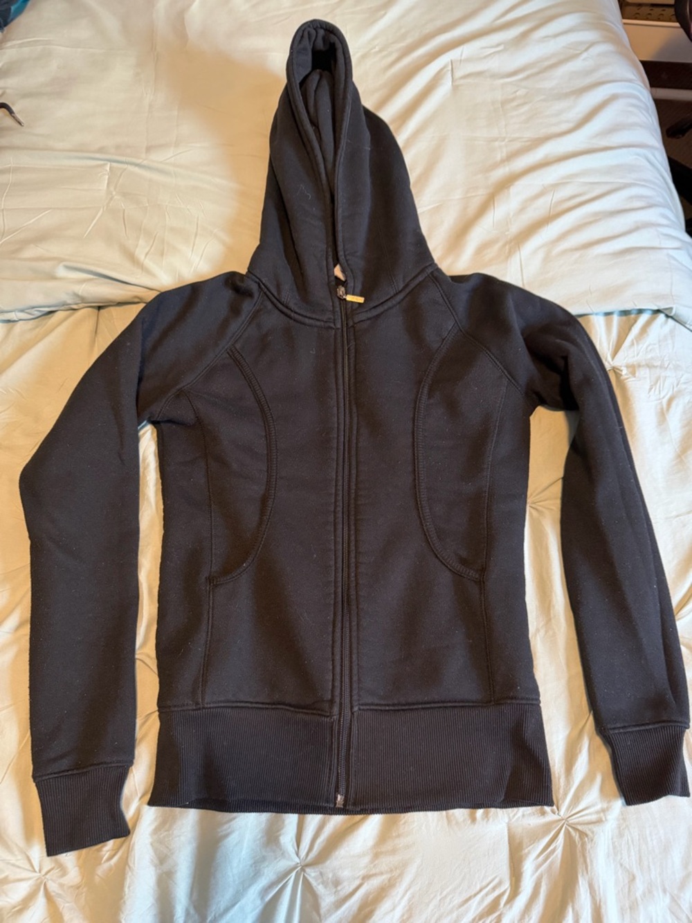 Black Full-Zip Hooded Sweatshirt